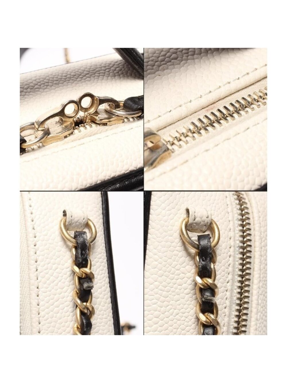 Chanel Chain Shoulder Bag Vanity Crossbody Gold Caviar Leather - Picture 7 of 10